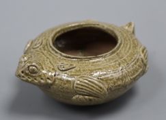 A Chinese yueyao celadon water dropper, probably Western Jin dynasty, Spink label height 5cm