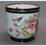 A late 19th century French porcelain cache pot height 20cm