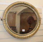 A 19th century giltwood and gesso wall mirror W.66cm