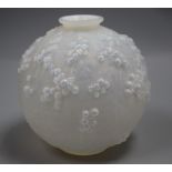 An R. Lalique, France 'Druide' opalescent glass vase height 17cm