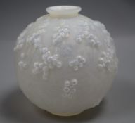 An R. Lalique, France 'Druide' opalescent glass vase height 17cm