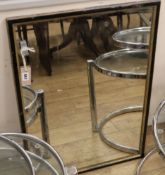 A 19th century French ebonised parcel gilt rectangular wall mirror H.76cm