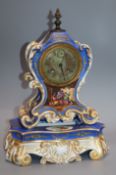 A 19th century Paris porcelain mantel clock