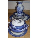 A Losol ware 'Cranford' soup tureen and cover and ladle, meat dish and 10 soup plates and a Spode