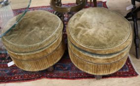 A pair of Art Deco style French circular footstools Diameter 50cm