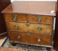 A small 18th century and later walnut chest W.80cm