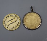 A Manchester, Sheffield and Lincolnshire railway company ivory 'free ticket' token to Mr Jos Noble