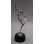 An Art Deco style plated bronze of a female dancer height 26cm