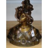 After Aurilli. A bronzed spelter bust "Printemps" height 42cm