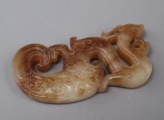 A russet jade dragon carving