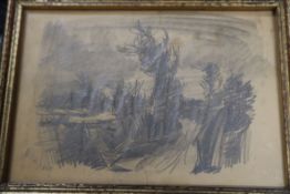 Milton Clark Avery (1893-1965)pencil drawingTrees in a landscapesigned10 x 14.5cm.