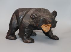 A Black Forest carved wood bear height 20cm