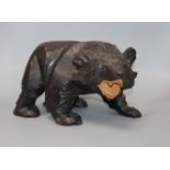 A Black Forest carved wood bear height 20cm