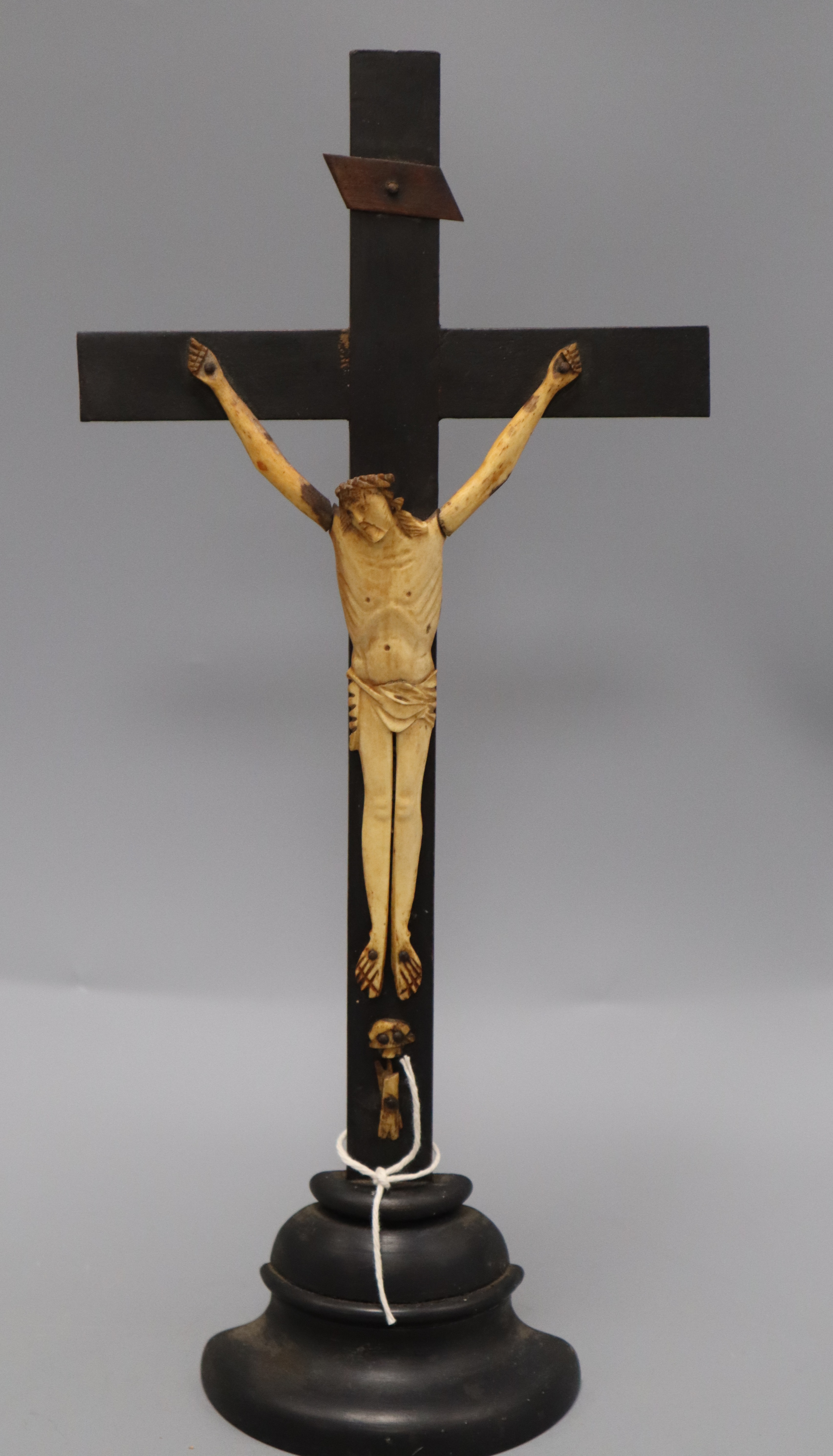 A 19th century carved bone crucifix