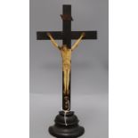 A 19th century carved bone crucifix