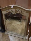 A painted overmantel mirror H.100cm