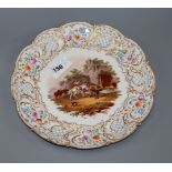 A Meissen outside decorated circular porcelain dish diameter 29cm