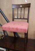 A Regency mahogany side table and a Regency dining chair W.102cm