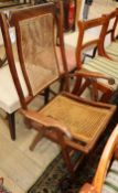 An Edwardian caned steamer chair