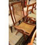 An Edwardian caned steamer chair