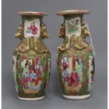 A pair of late 19th century Chinese famille rose vases