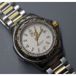 A ladys' Tag Heuer 200M Professional stainless steel and gilt wristwatch