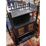 A late Victorian Aesthetic movement ebonised side cabinet W.56cm