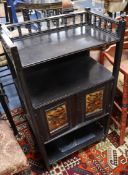 A late Victorian Aesthetic movement ebonised side cabinet W.56cm