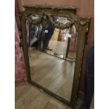 A 19th century gesso wall mirror H.118cm