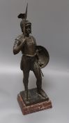 An early 20th century bronze of a Roman Warrior height 49cm