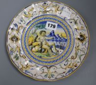 A Cantagalli maiolica plate diameter 21cm