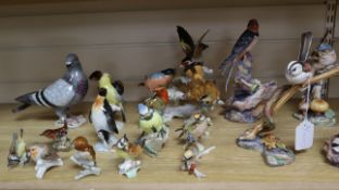 A collection of porcelain birds tallest 26cm