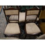 A pair of Edwardian inlaid side chairs