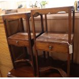 A near pair of George III mahogany two tier washstands W.35cm