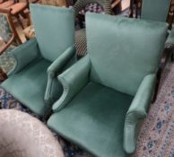 A pair of George III style armchairs