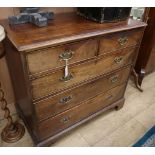 A George III mahogany five drawer chest W.108cm