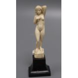 A Dieppe carved ivory figure of a girl height 15cm