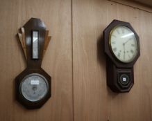 An American wall clock and barometer