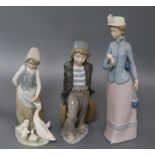 Three Lladro figures tallest 32cm