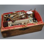 A collection of lacemakers' bobbins, with ivory, bone, treen and spangled examples