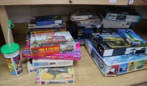 Scale model kits - Airfix/Monogram/Esci/Revel etc., including Monogram NASA space shuttle, Revell