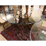 A bronze base circular glass top dining table Diameter 120cm