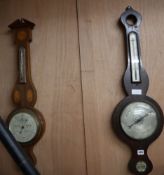 Two mahogany wheel barometers