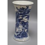 A Chinese blue and white vase, boxed, height 32cm