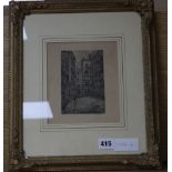Walter Sickert (1860-1942), etching, Street scene, possibly Camden, signed in pencil, 13.5 x 9cm