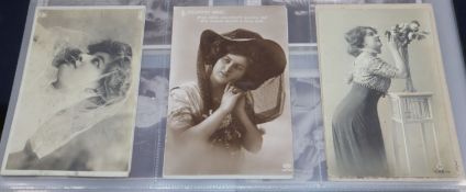 A postcard album of theatre stars, Royalty and Military scenes etc