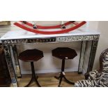 A Venetian style marble top mirror console table W.152cm