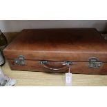 A vintage leather suitcase by John Pound & Co, Regent Street
