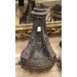 A Victorian cast iron rain hopper H.59cm