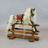 A F.H. Ayres carved and painted antique small rocking horse, original paint, H.30.5in. L.32in.